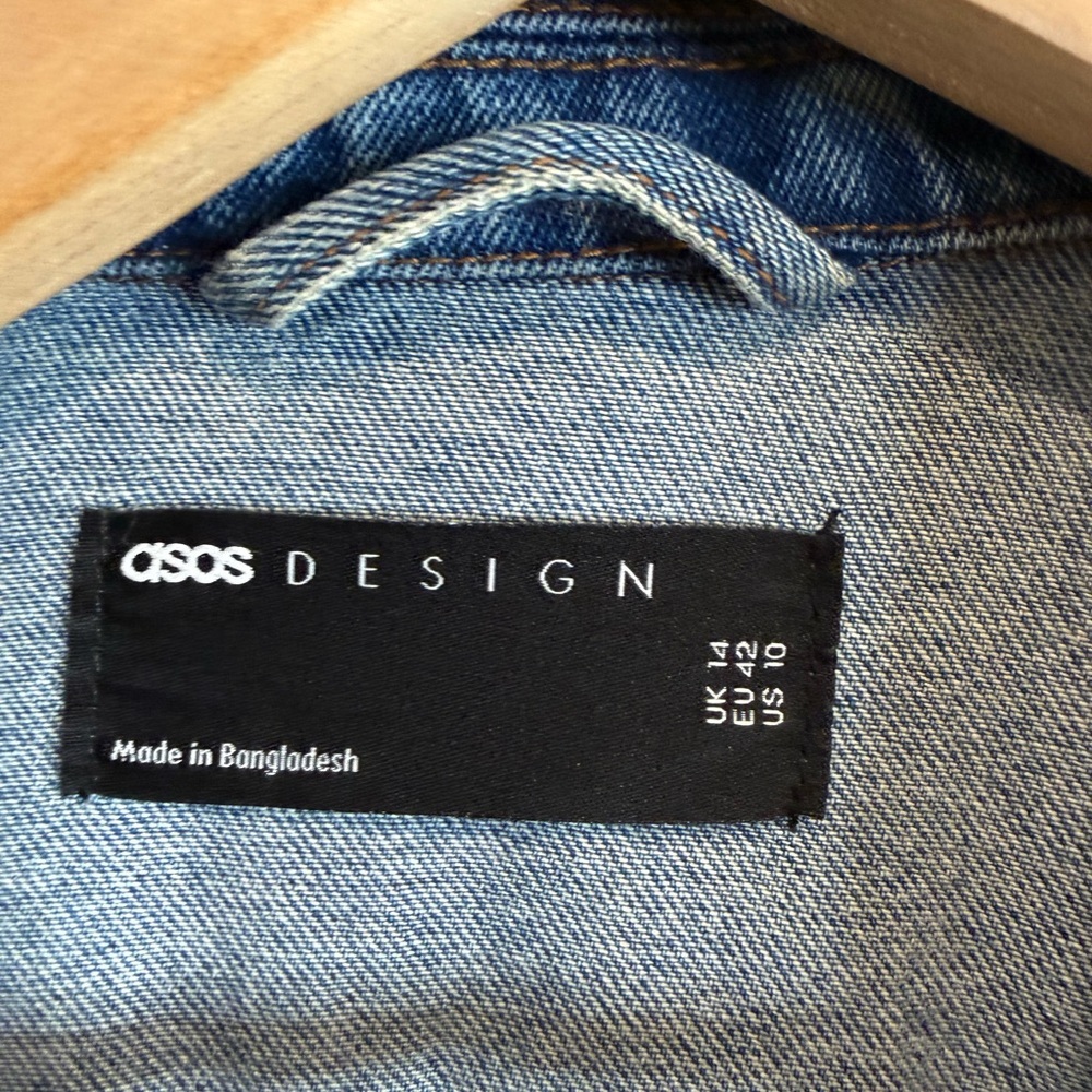 ASOS Blue Cropped Denim Jacket - Picture 5 of 5